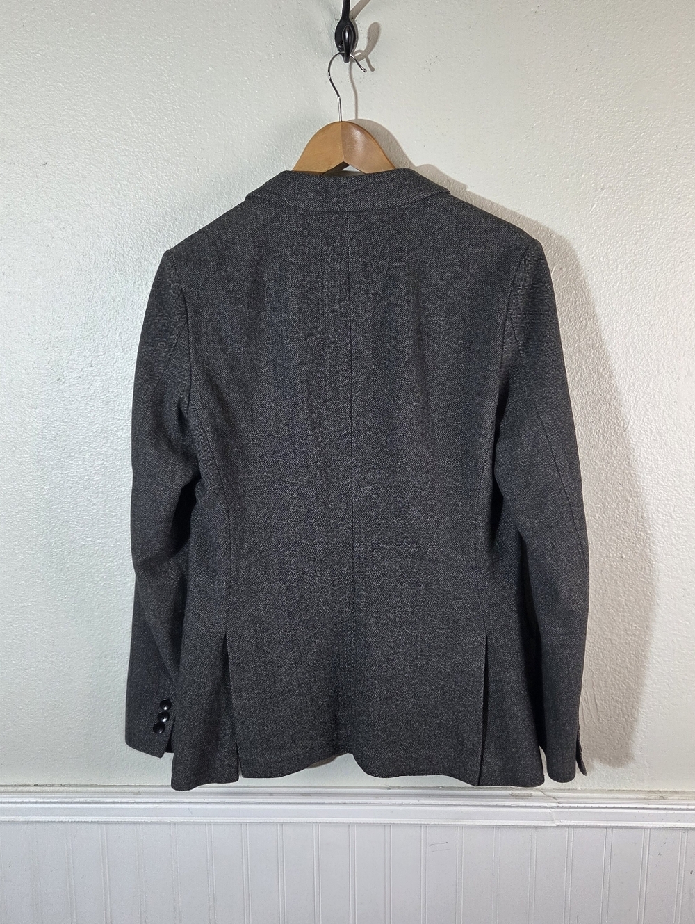 Theory Men’s 38 Gray Herringbone Wool Cashmere Blend Blazer Sport Coat Jacket - Picture 5 of 12